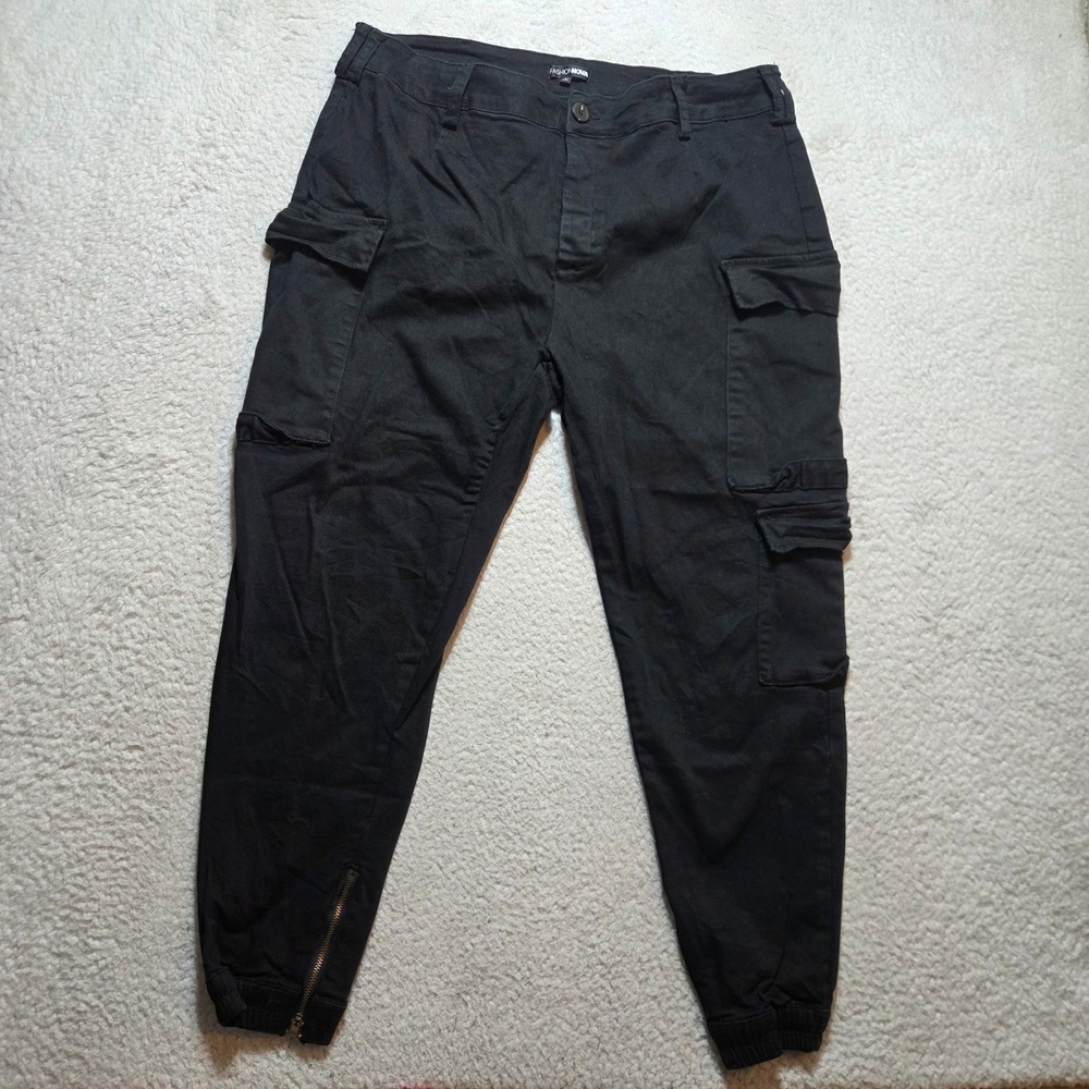 Fashion Nova Jeans Womens 3X Black High Rise cargo Utility Strech